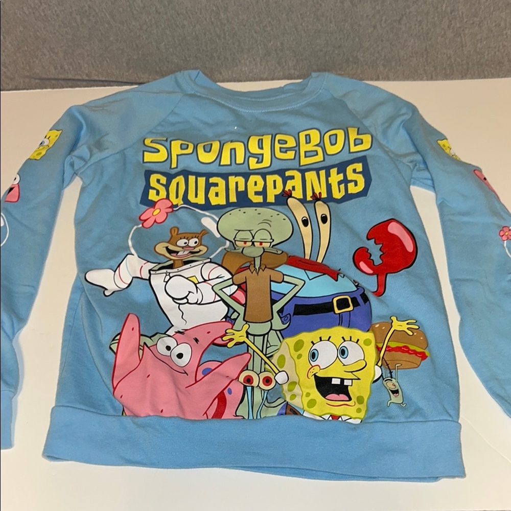 SpongeBob SquarePants Blue Sweatshirt Vibrant Design